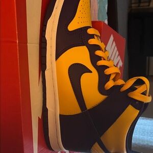 Nike Bold Yellow and Dark Purple Sneakers